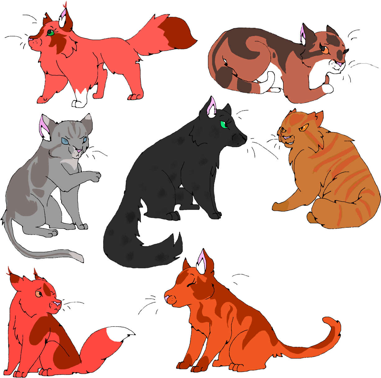 Squirrelflight Leafpool Jayfeather Hollyleaf Lionblaze - Cartoon (1280x1301)