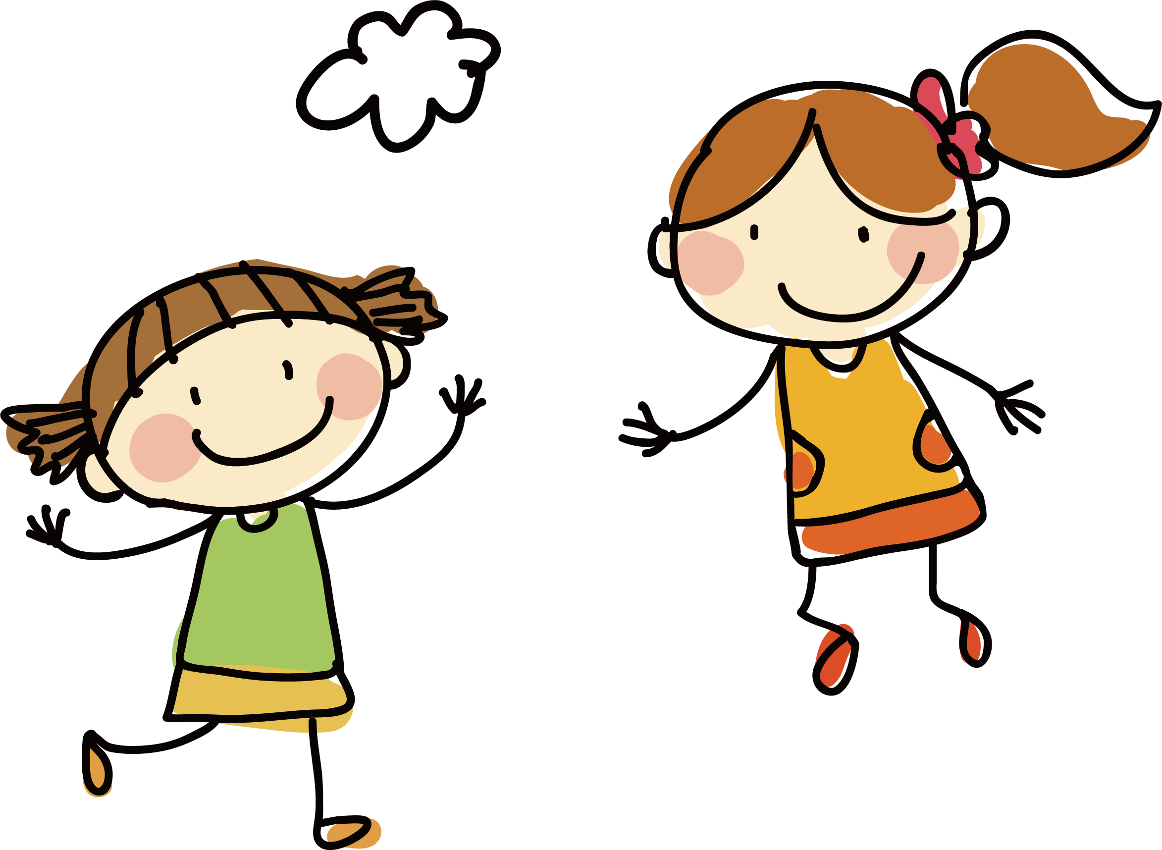 Child Friendship Nursery Rhyme - Happy Children Animated - (2346x1716) Png  Clipart Download