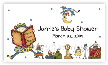 Mother Goose Nursery Rhyme • Favor Tags Or Registry - Nursery Rhyme Thank You Cards (480x300)