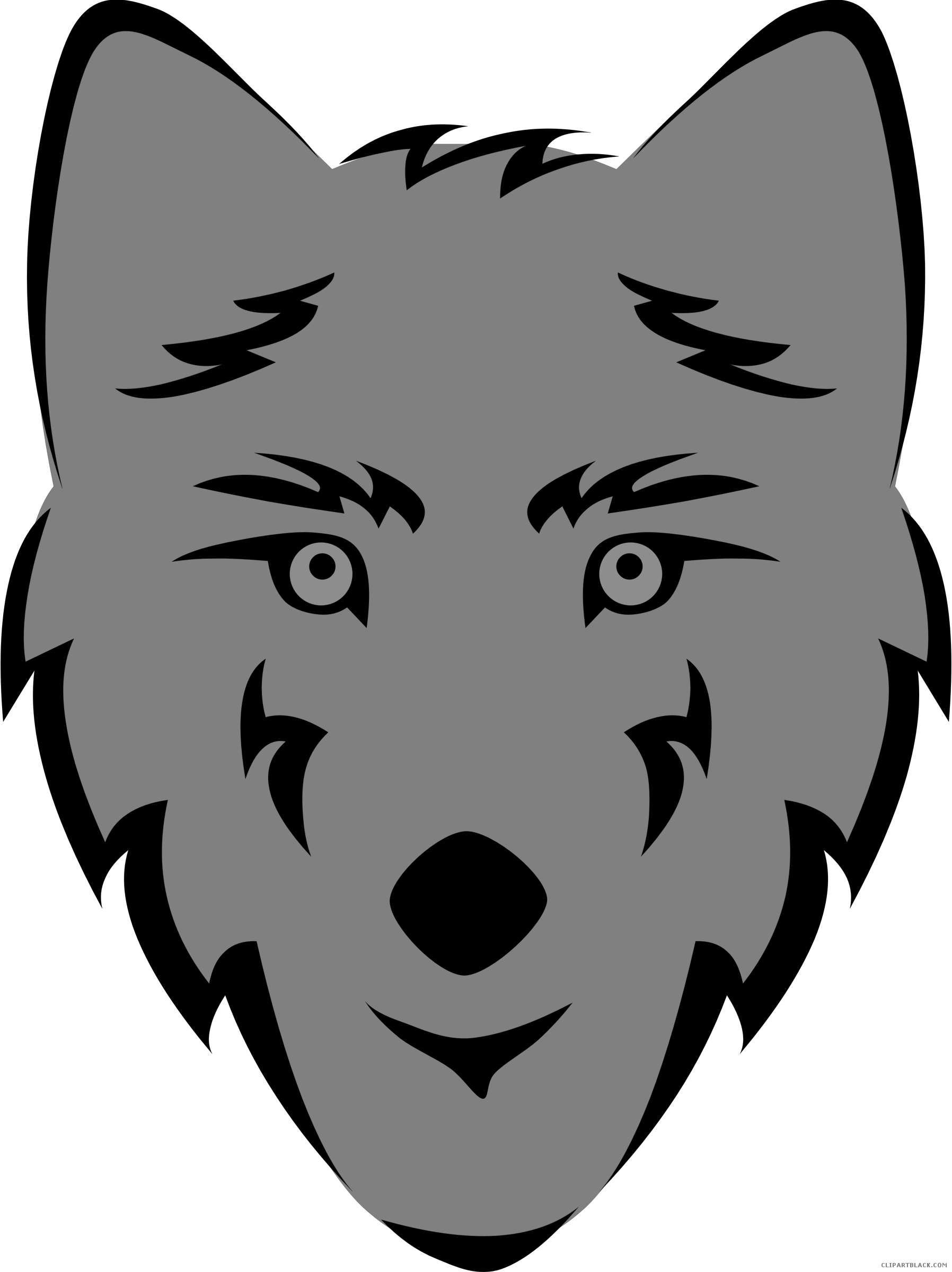 Wolf Head Animal Free Black White Clipart Images Clipartblack - Wolf Clip Art (1796x2400)