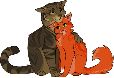 Wyveram 188 9 Brambleclaw And Squirrelflight By Spirit - Warrior Cats Squirrelflight And Brambleclaw (485x333)