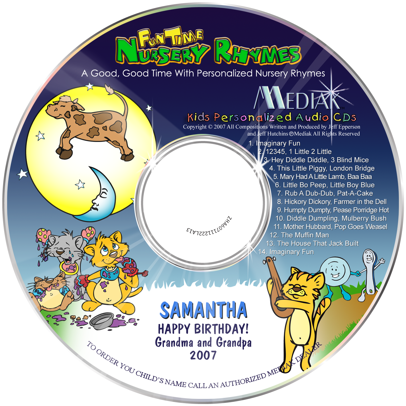 Nursery Rhymes Tunes Download - Fun Time Nursery Rhymes Personalized Cd (1425x1425)