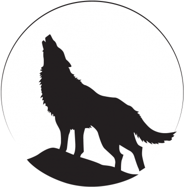 Wolf Moon 1 Gobo Projected Image - Wolf Silhouette (400x400)
