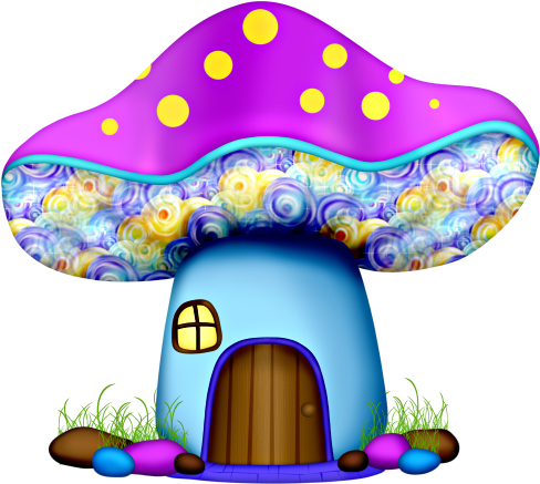 Mushroom Palace - Mushroom House Clipart (527x457)