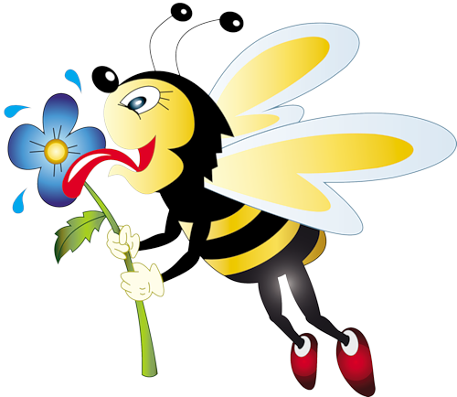 Bee Clipart Ladybug - Funny Honey Bee Clip Art (500x434)