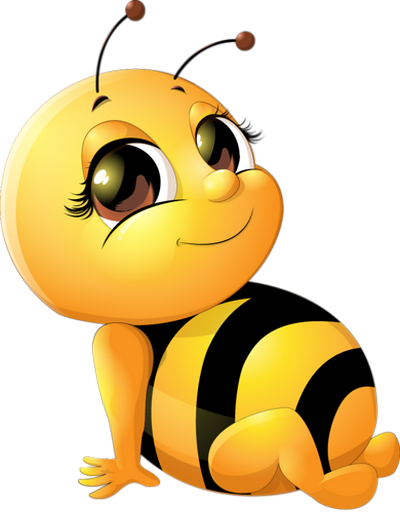 Cute Bee With Big Eyes - Bee Cartoon (400x513)