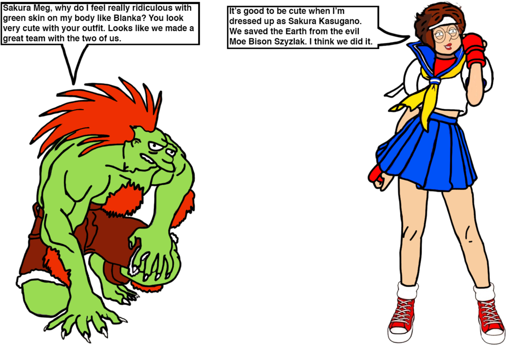 Sakura Meg And Barney Blanka By Darthraner83 - Blanka (1024x682)