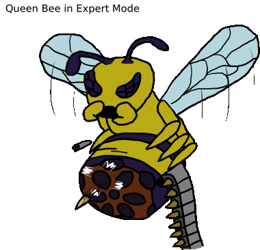 Crossovercomicmark2 17 1 Queen Bee In Expert Mode By - Queen Bee Gif Terraria (397x383)