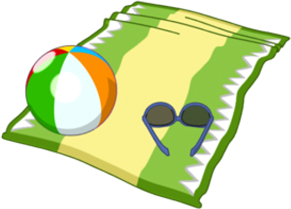 Lion Clipart Of A Summer Reading On Beach Towel By - Beach Towel Clipart Png (640x480)