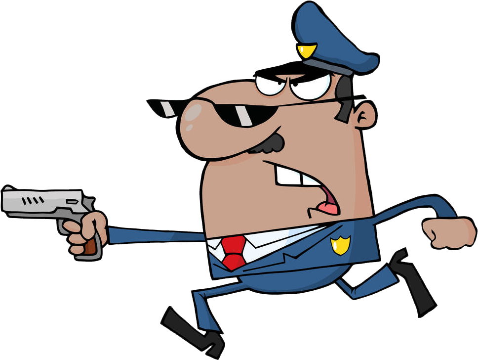 Police Officer Cartoon Firearm - Police Officer Cartoon Firearm (1000x761)