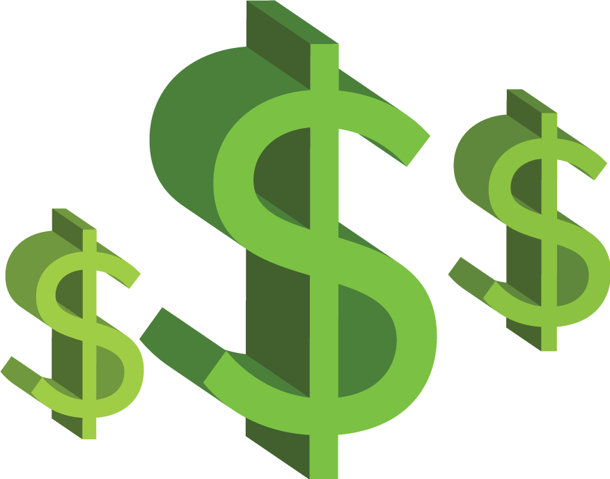 Green Dollar Transparent Background Png - Number (876x688)