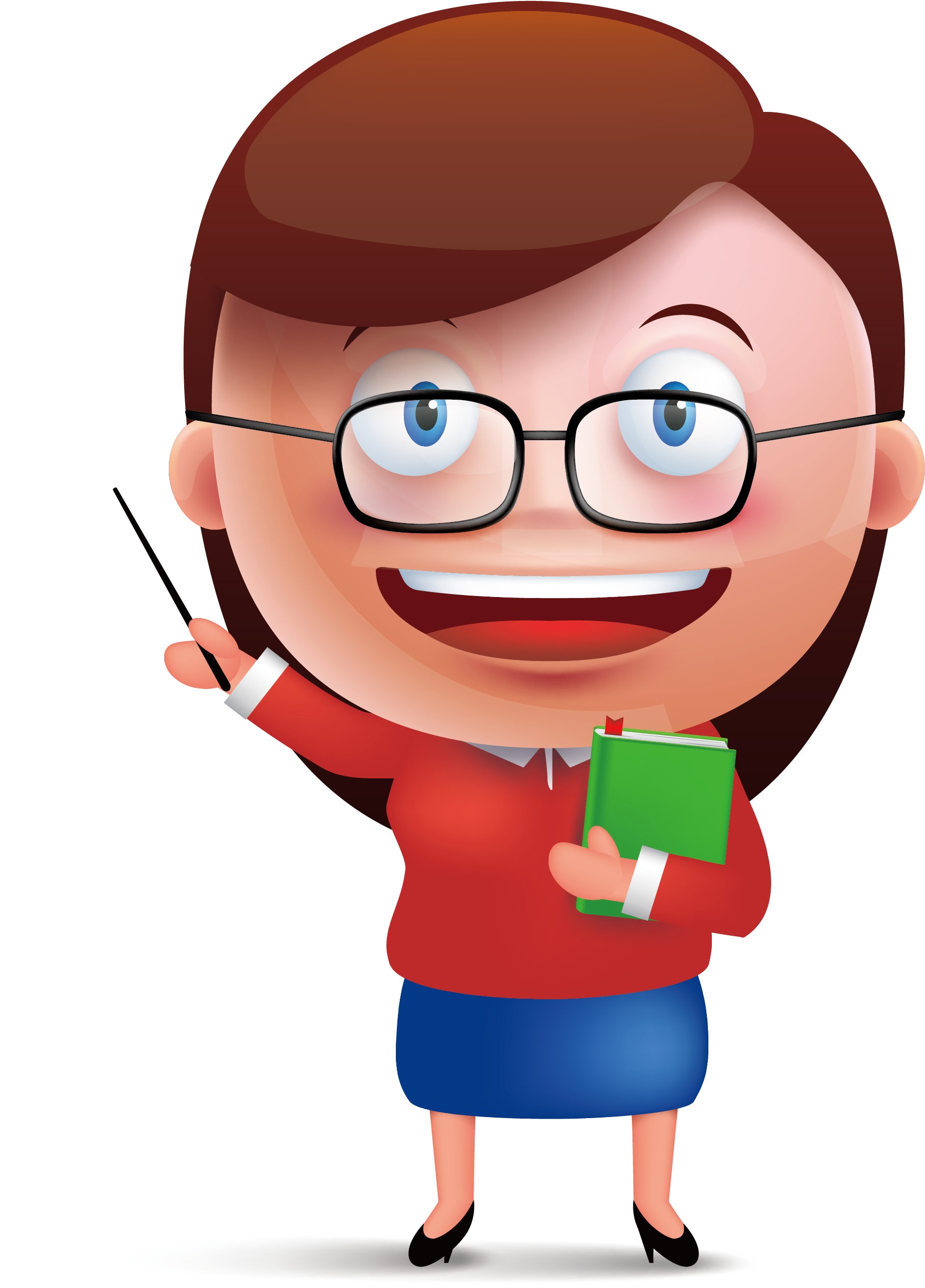 Student Teacher Cartoon Illustration - Teacher Cartoon Png (2487x3276)