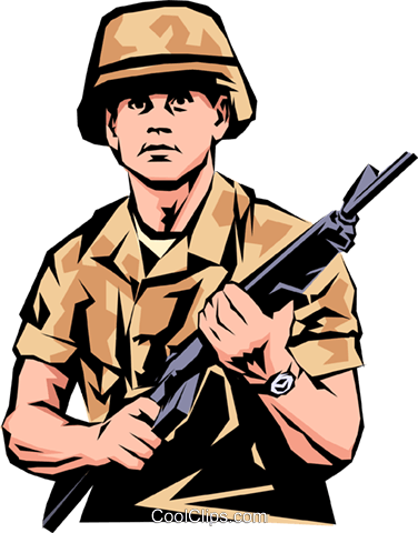 Soldiers Clipart Military Man - Military Man Clip Art (376x480)