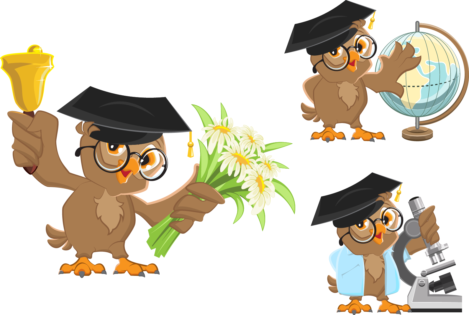 School Bell Clip Art - Owl Bell Clip Art (1590x1070)