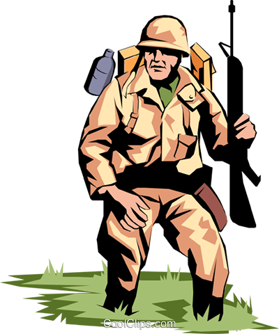 Military Man Royalty Free Vector Clip Art Illustration - Cartoon (400x480)