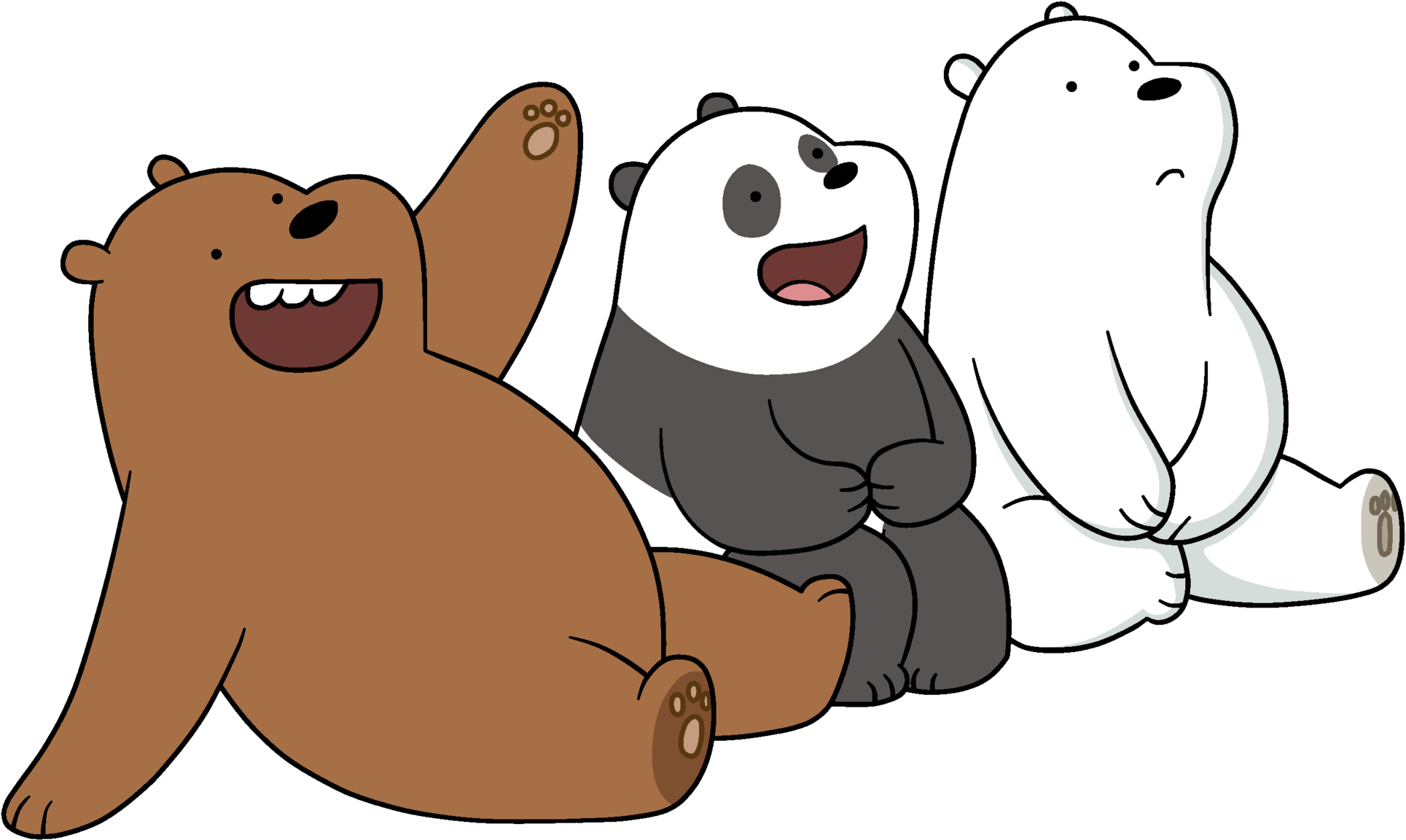 Polar Bear Giant Panda Grizzly Bear Cartoon Network - We Bare Bears Vector (2000x1224)