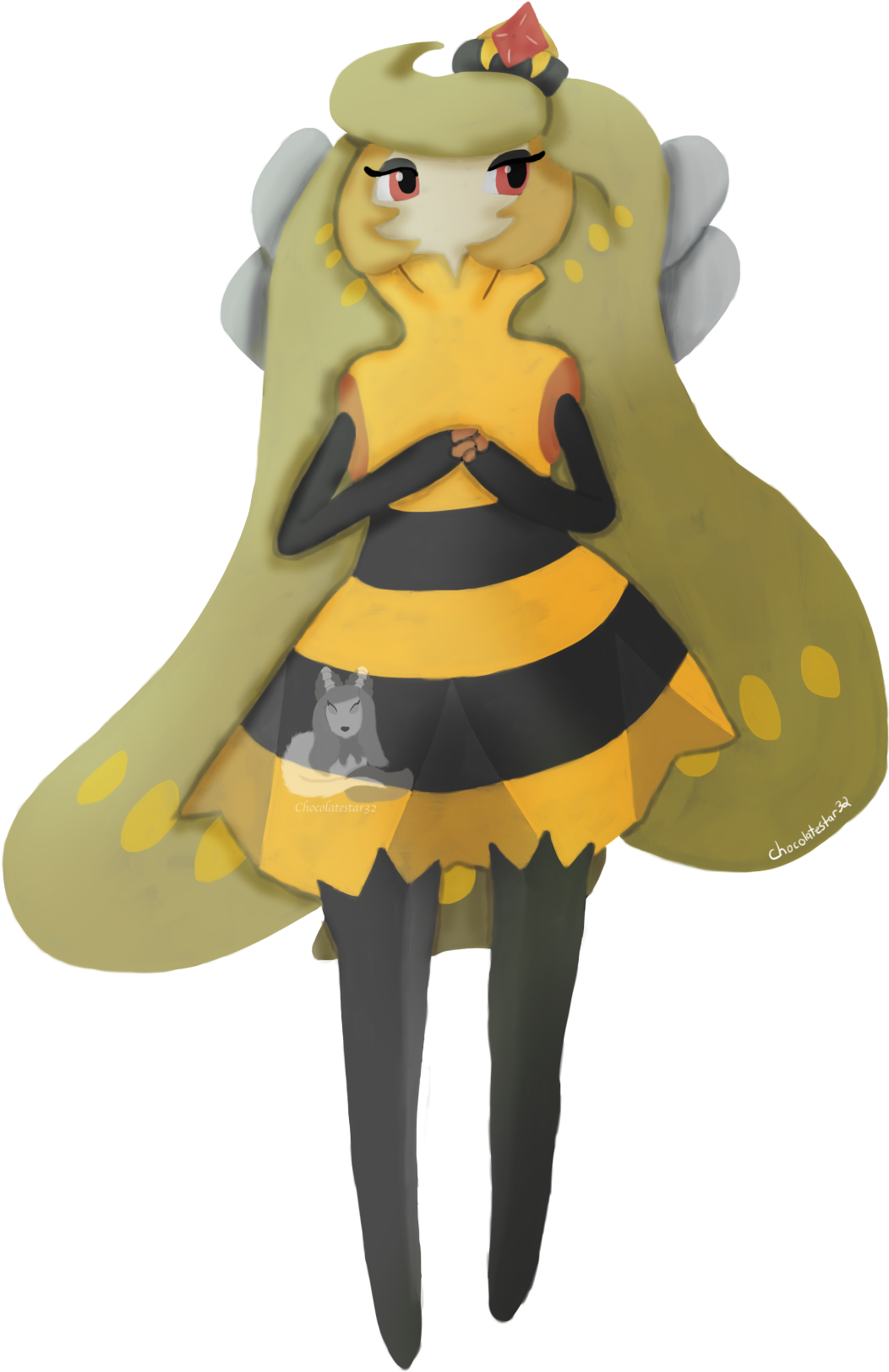 This Is A Pokemon Fusion Between A Tsareena And A Vespiquen - Honeybee (1280x1795)