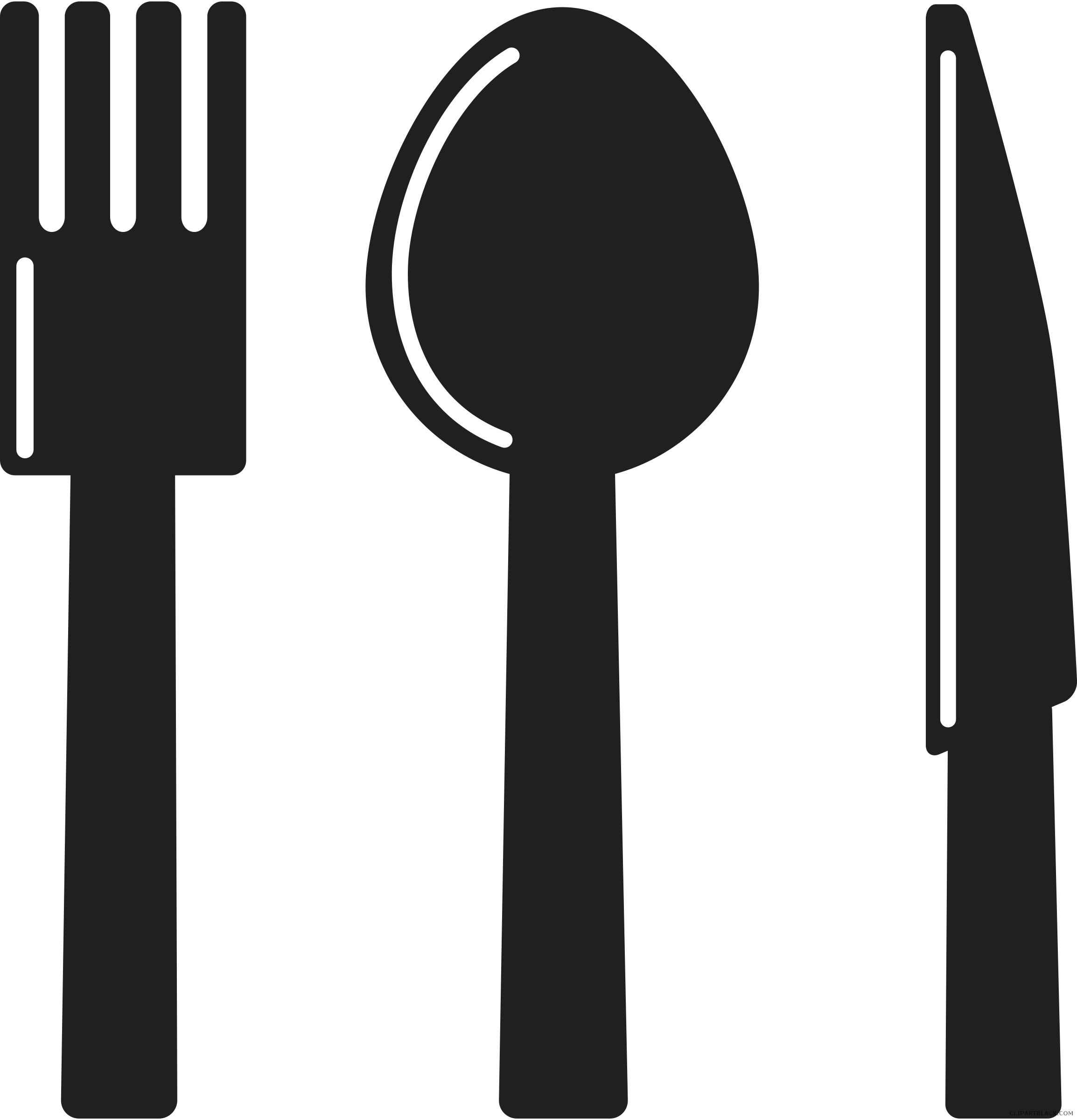 Fork Knife And Spoon Tools Free Black White Clipart - Spoon & Fork Clip Art (2308x2400)