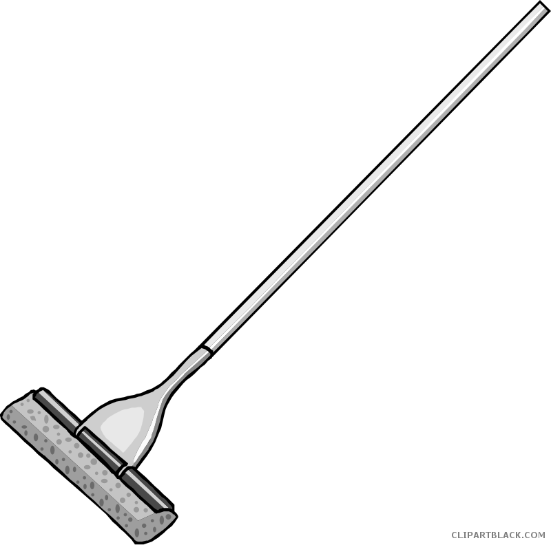Mop And Bucket Tools Free Black White Clipart Images - Cartoon Mop And Bucket (800x792)