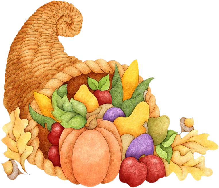 Thanksgiving Day Mass - Cornucopia Clipart Png (762x653)