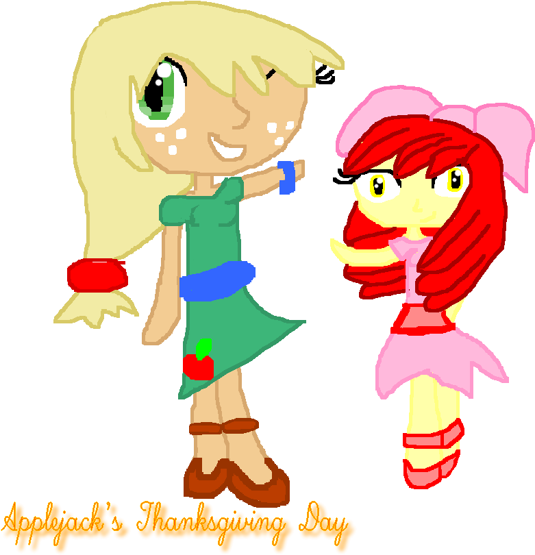 Applejack's Thanksgiving Day By Marioponyfan - Cartoon (800x900)