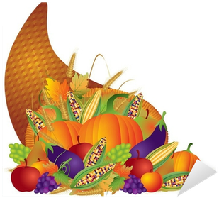 Thanksgiving Day Fall Harvest Cornucopia Illustration - Cornucopia Border (400x400)