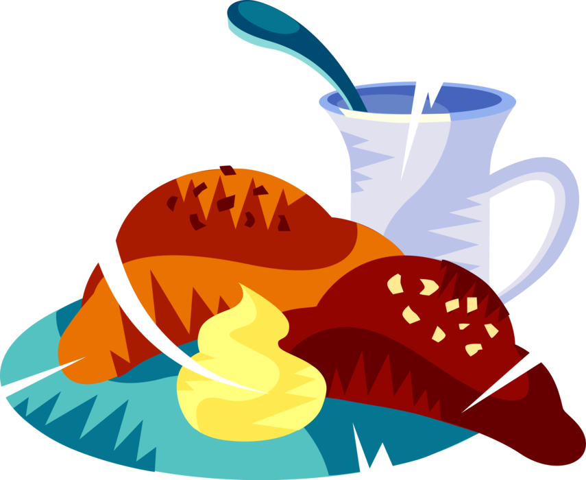 French Breakfast Royalty Free Vector Clip Art Illustration - Breakfast Clipart Png (855x700)