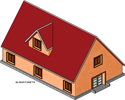 Isometric House 1 By Gladiatore79 - Isometric House Pixel (498x454)