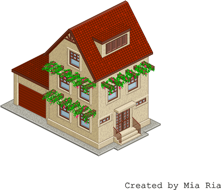 House 4 By Mimimiaart - Isometric House Sprite (600x458)