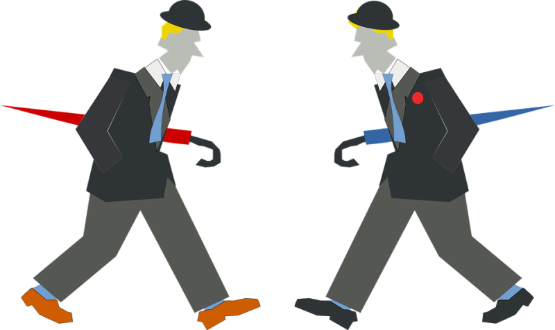 Pin Detective Clipart - Peoplr With Umbrellas Clipart (800x476)