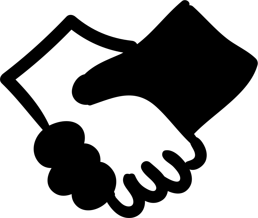 Shaking Hands Comments - Friendship Logo Black And White (981x828)