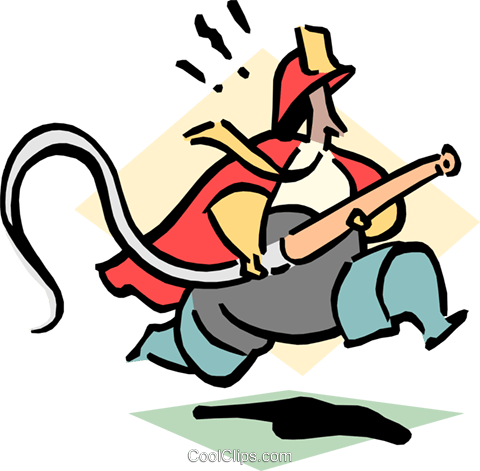 Putting Out The Fire Royalty Free Vector Clip Art Illustration - Cartoon (480x471)