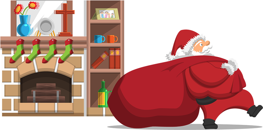 Papai Noel Lareira - Cartoon (880x440)