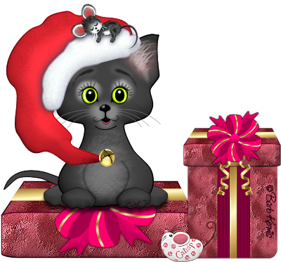 Publicada Por Deah Bastos Em - Seasons Greetings Cat Kitty Ornament (450x397)