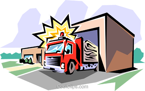 Fire Station Royalty Free Vector Clip Art Illustration - Fire Station Clip Art (480x303)