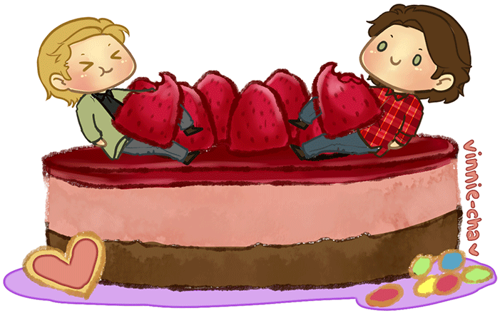 Destiel And Sabriel Valentine Desserts ﾉ* - Cartoon (700x504)