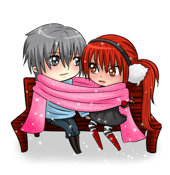 Pink Muffler By Ranchu-obscure - Cartoon (553x574)