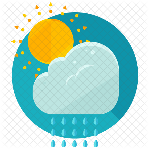 Partly Sunny Icon - Rain (512x512)