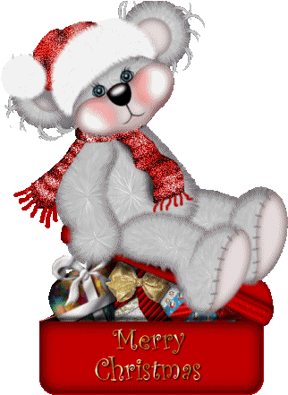 Animated Merry Christmas Bear - Australian Merry Christmas Gif (450x450)