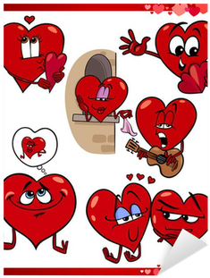 Valentine Cartoon Illustration Love Set Sticker • Pixers® - Valentines Day Images Cartoon (400x400)