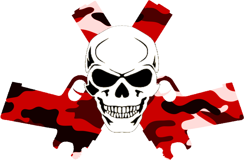 Skull And Guns Png (829x564)