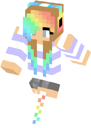 Girl Minecraft Skins Rainbow - Minecraft Skin Cute Rainbow Girl (317x453)