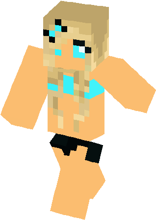 Sexy Aqua Bikini Girl Skin - Minecraft Bikini Skinleri Kız (317x453)