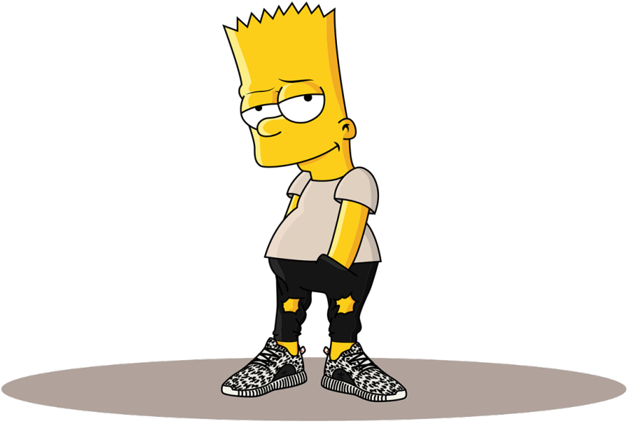 Adidas Clipart Cartoon - Bart Simpson Supreme (950x651)