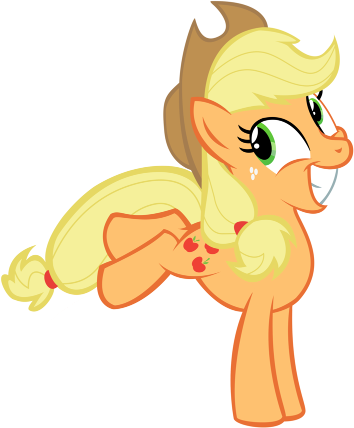 Applejack Pony Cartoon Yellow Mammal Vertebrate Nose - Cartoon (814x982)