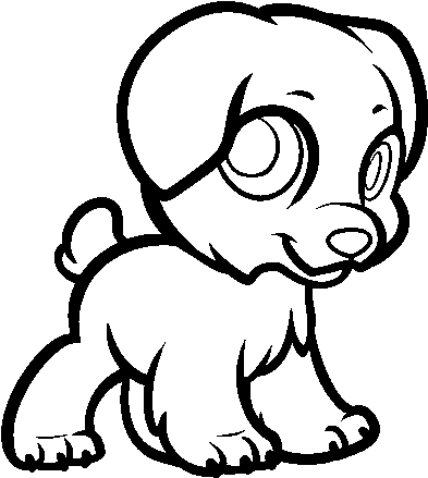 Dibujo De Cachorro Feliz Para Colorear - Cucciolo Di Cane Disegno (600x470)