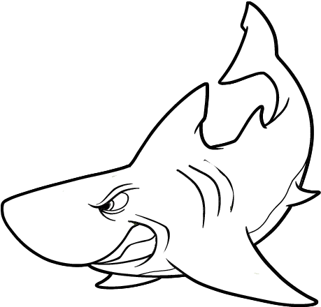 Dibujo Tiburon Blanco Imagui - Tiburon De La Sirenita (600x470)