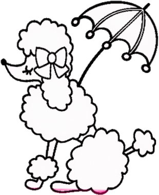 Encantador Página Para Colorear Perro Imprimible Imágenes - Cute Poodle Drawing (462x410)