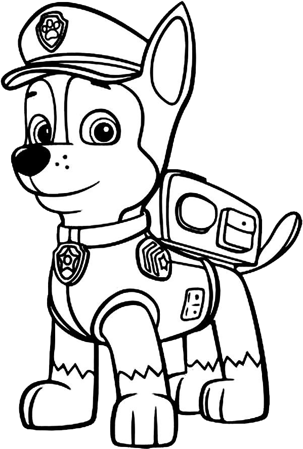 Moderno Perro Policial Para Colorear Viñeta - Paw Patrol Chase Drawing (687x900)