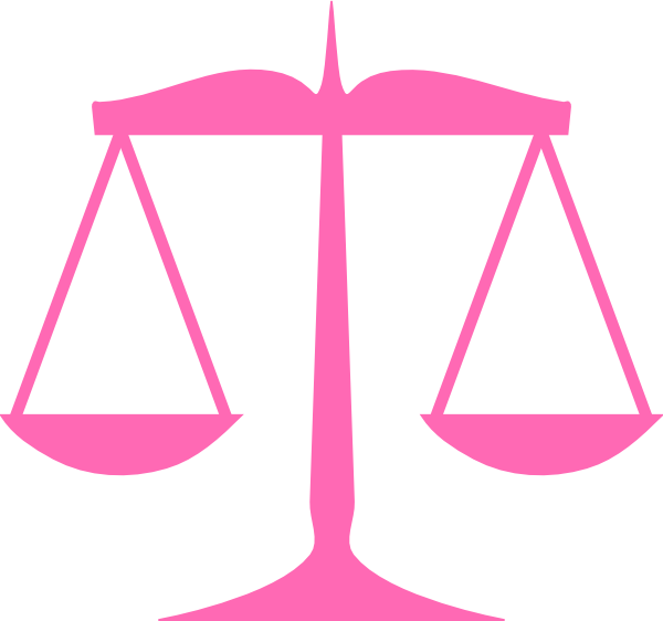 Hot Pink Scale Clip Art At Clker - Scales Of Justice Clip Art (600x562)